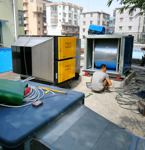 商用ky登录油烟抽排工程施工现场