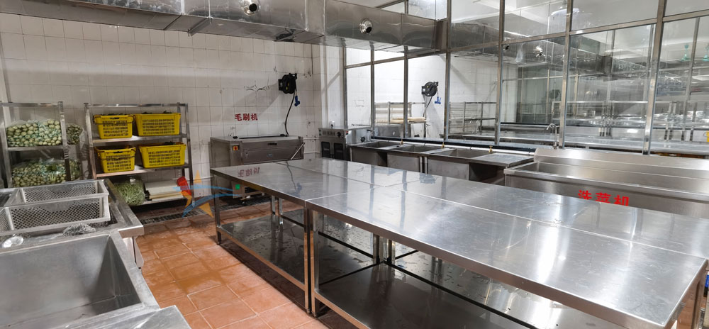 虎门捷胜小学食堂ky登录蔬菜粗加工区