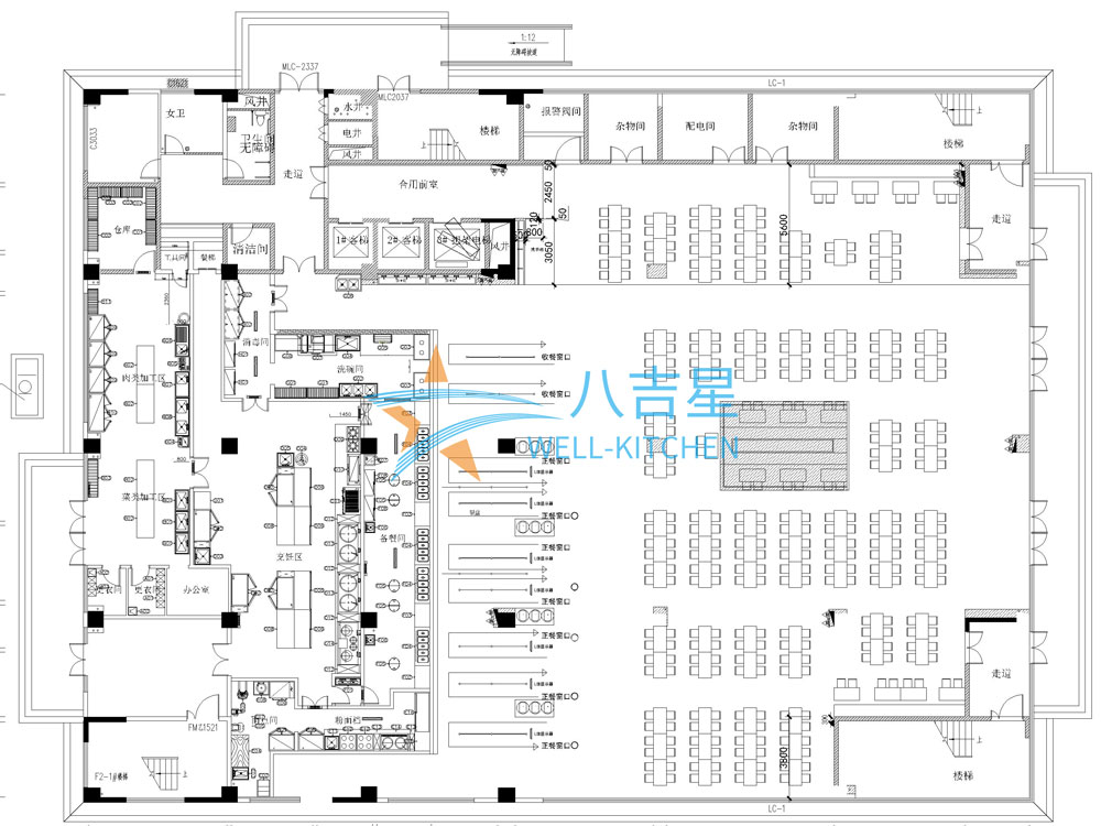 广州方邦电子员工食堂ky登录工程平面设计图
