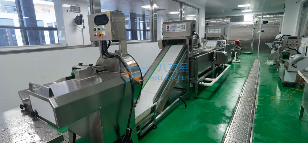 珠海高华城市服务配送中心ky登录加工区蔬菜加工生产线