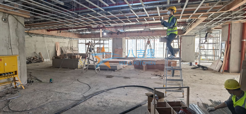 贝特瑞2楼员工食堂施工现场