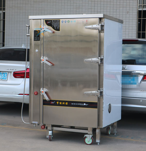 商用推车式蒸柜实拍图
