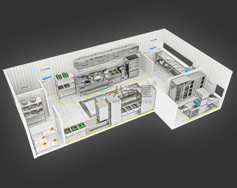 50-100人学校食堂ky登录工程3d效果图